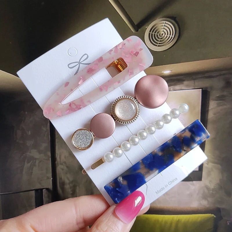 3/4pcs Set Pearl Hair Clip For Women