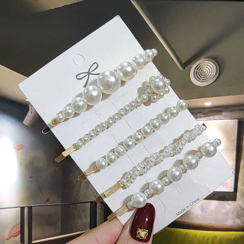 3/4pcs Set Pearl Hair Clip For Women