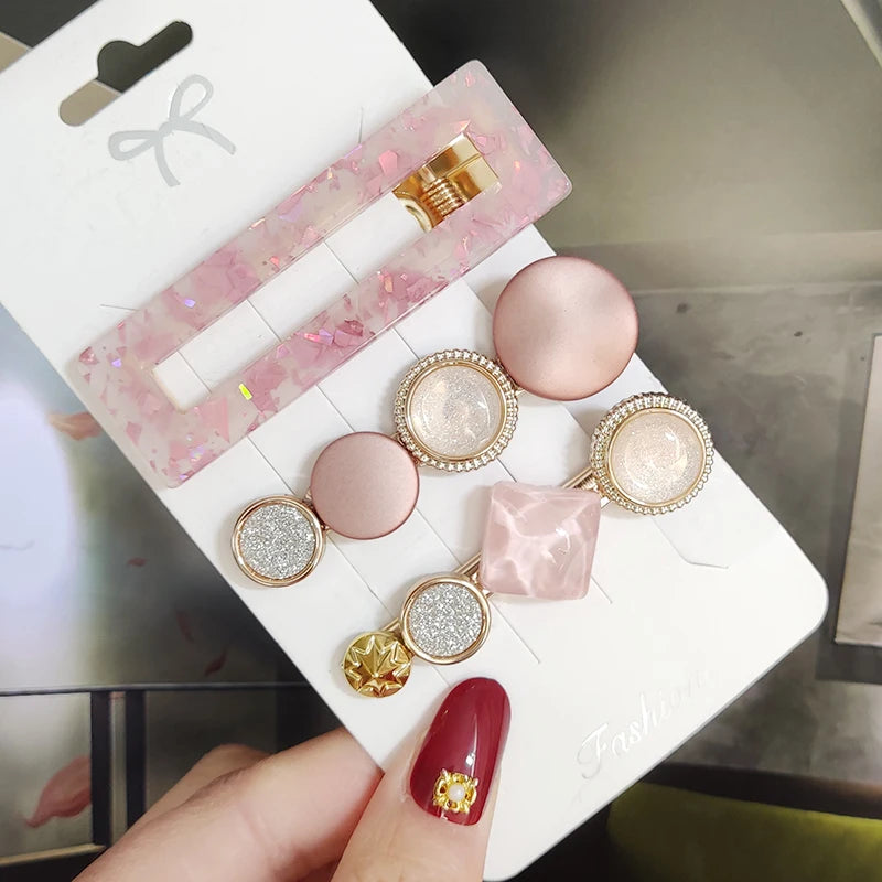 3/4pcs Set Pearl Hair Clip For Women