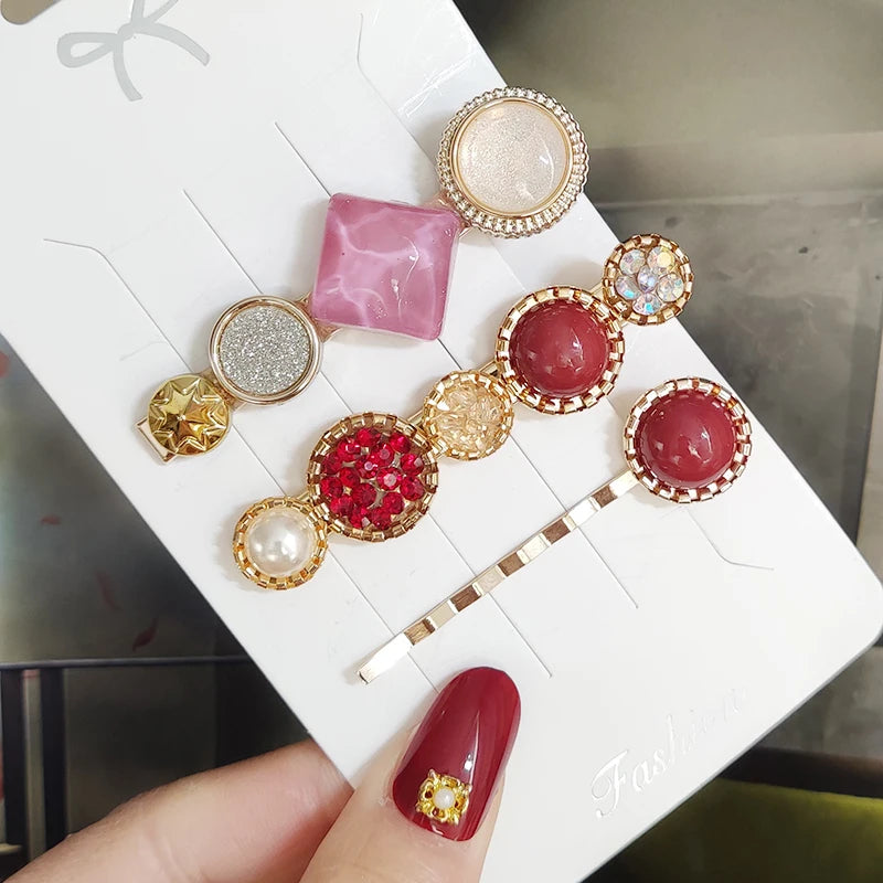 3/4pcs Set Pearl Hair Clip For Women