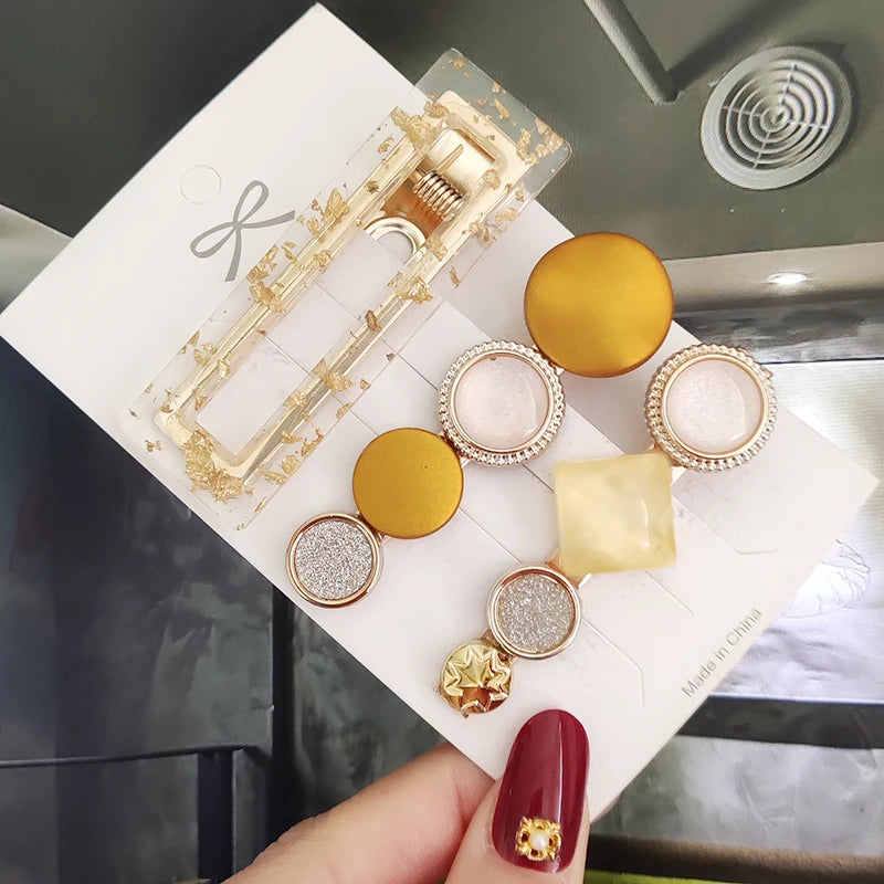 3/4pcs Set Pearl Hair Clip For Women