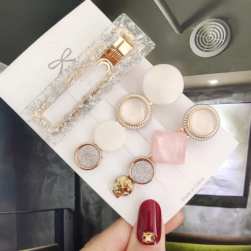 3/4pcs Set Pearl Hair Clip For Women