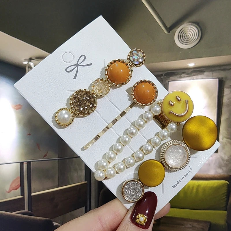 3/4pcs Set Pearl Hair Clip For Women