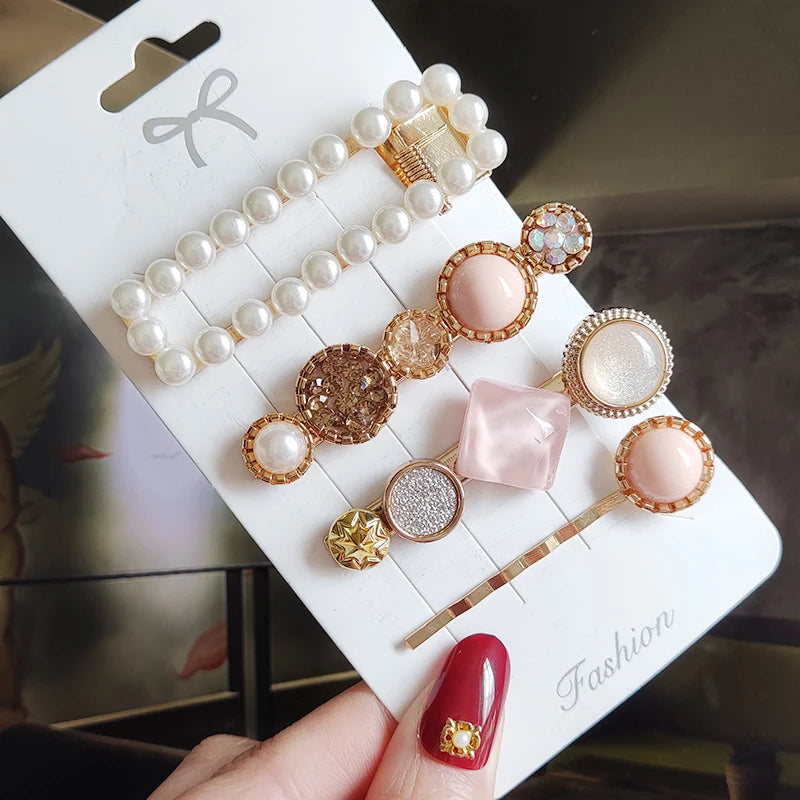 3/4pcs Set Pearl Hair Clip For Women