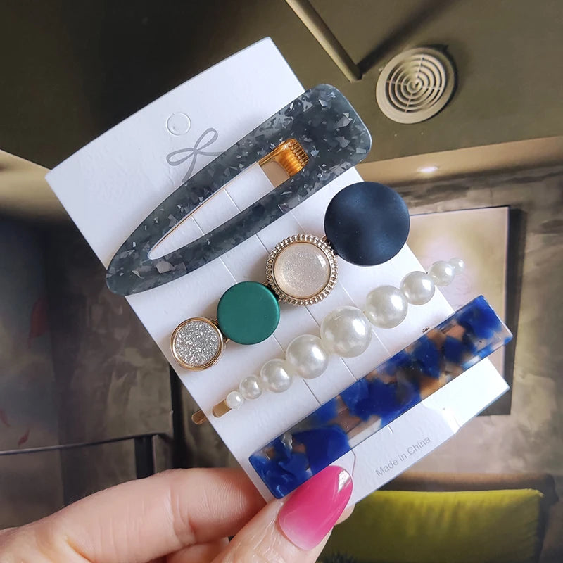 3/4pcs Set Pearl Hair Clip For Women
