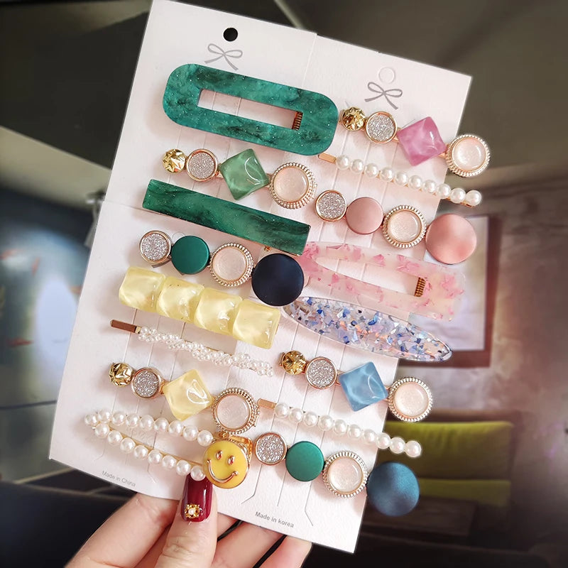 3/4pcs Set Pearl Hair Clip For Women