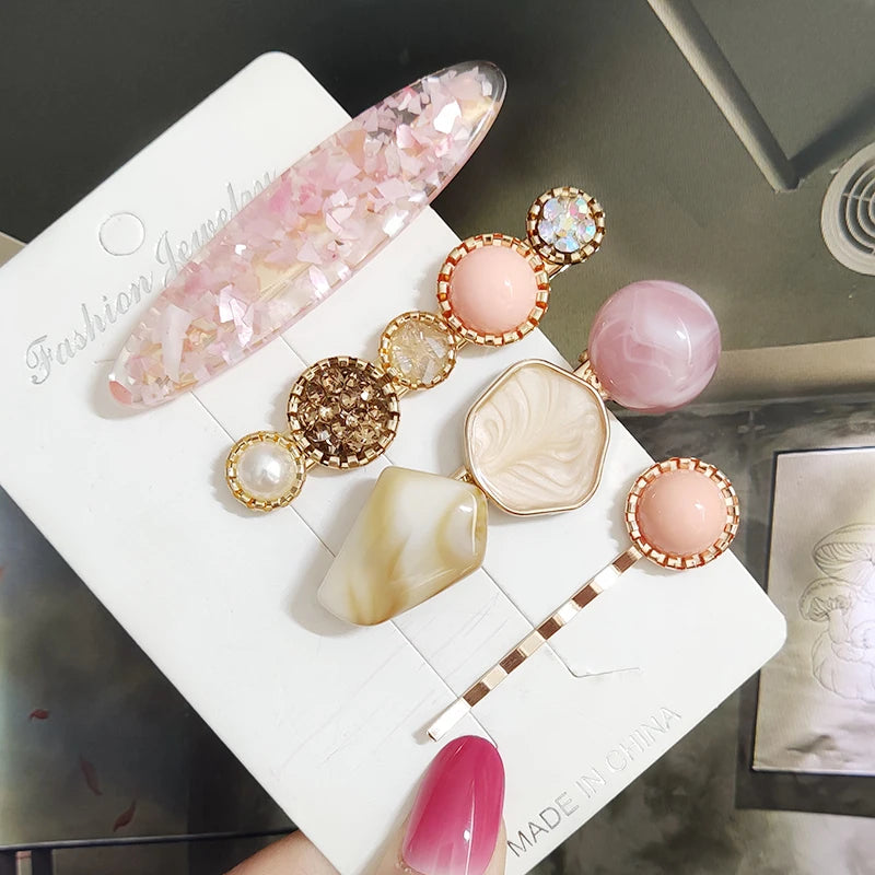 3/4pcs Set Pearl Hair Clip For Women