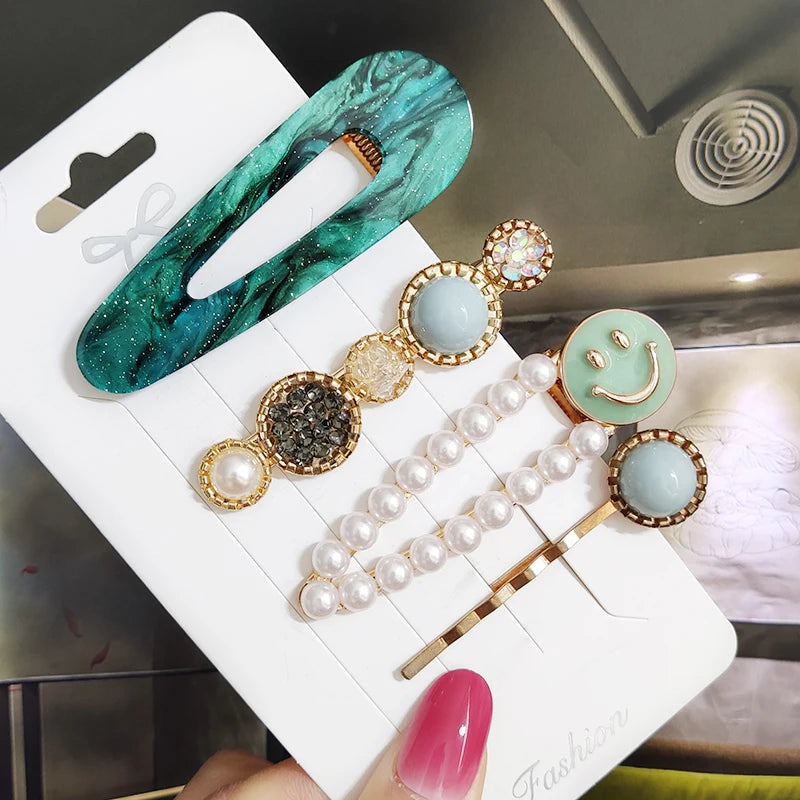 3/4pcs Set Pearl Hair Clip For Women