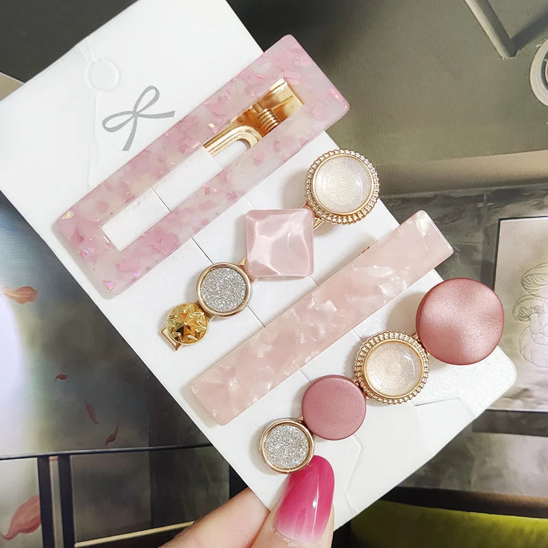 3/4pcs Set Pearl Hair Clip For Women