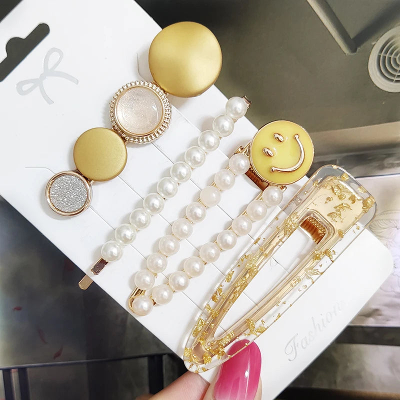 3/4pcs Set Pearl Hair Clip For Women