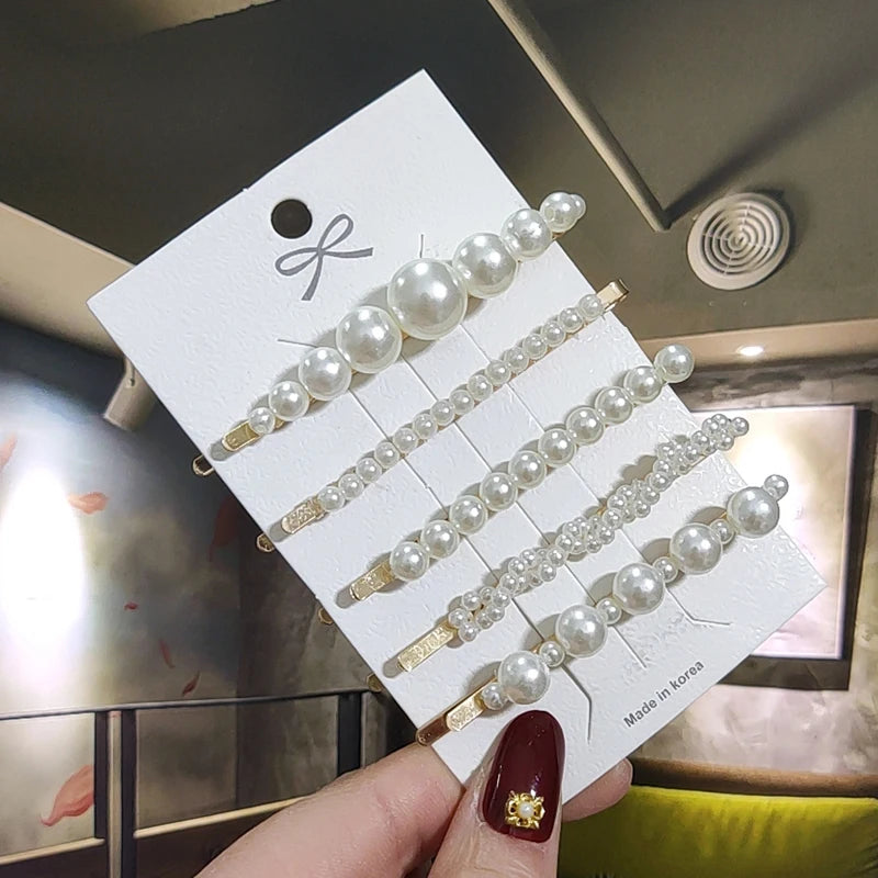 3/4pcs Set Pearl Hair Clip For Women