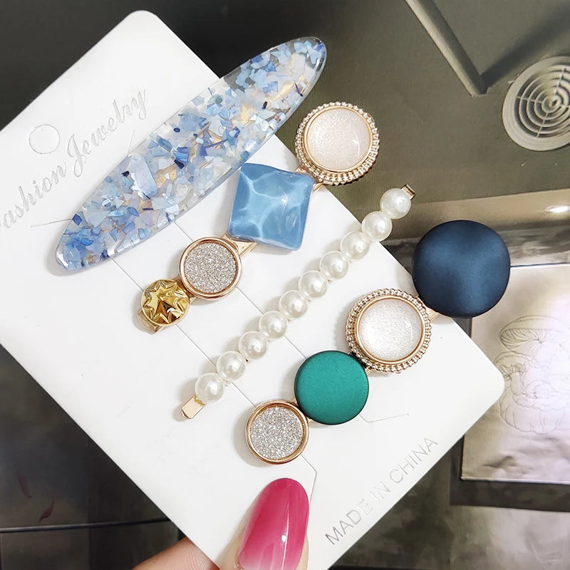 3/4pcs Set Pearl Hair Clip For Women