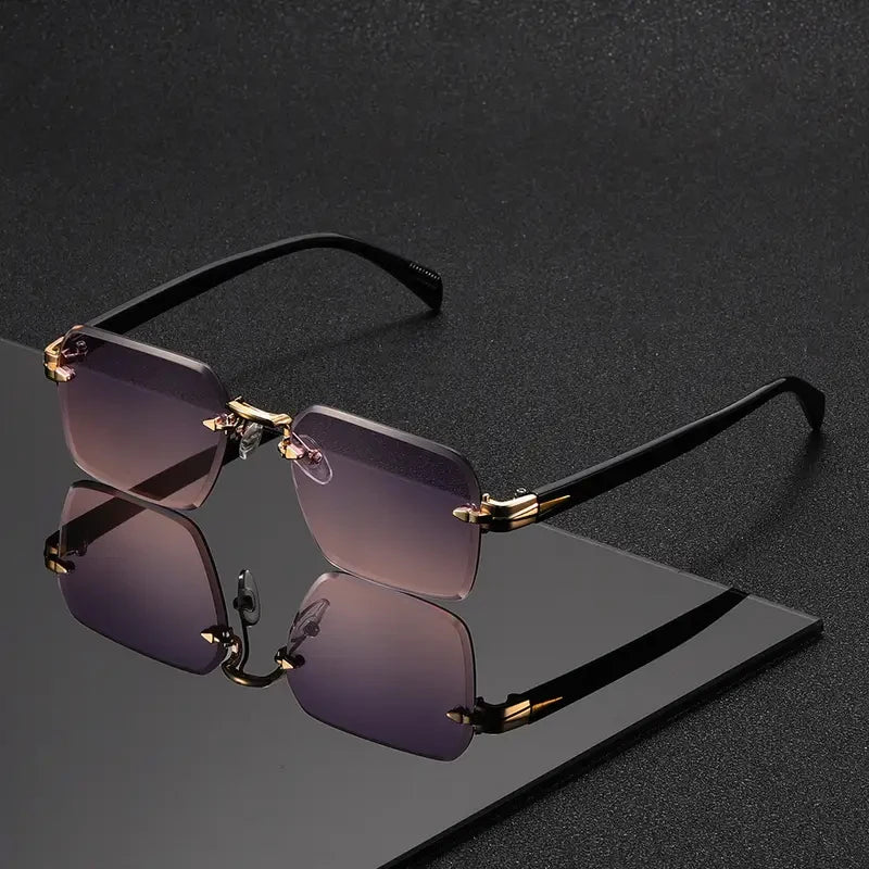 Rimless Rectangular Sunglasses