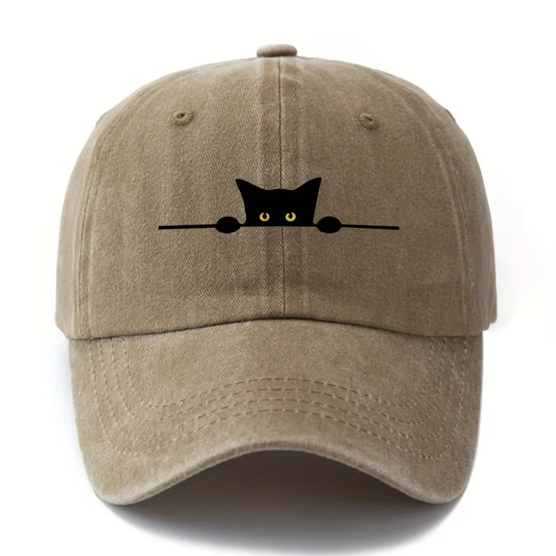 Cartoon cat printed baseball cap