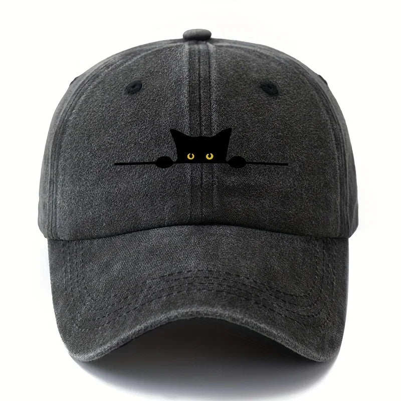 Cartoon cat printed baseball cap