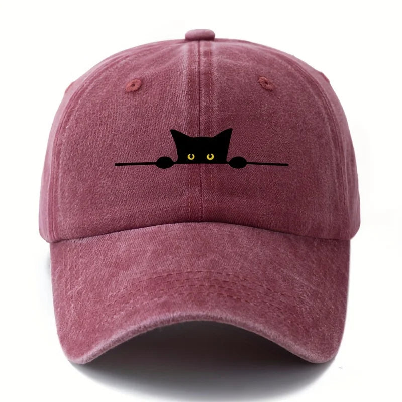 Cartoon cat printed baseball cap