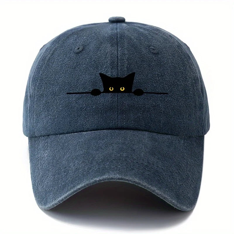 Cartoon cat printed baseball cap