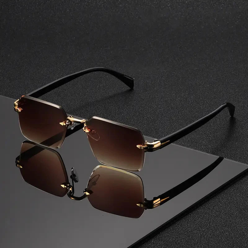 Rimless Rectangular Sunglasses