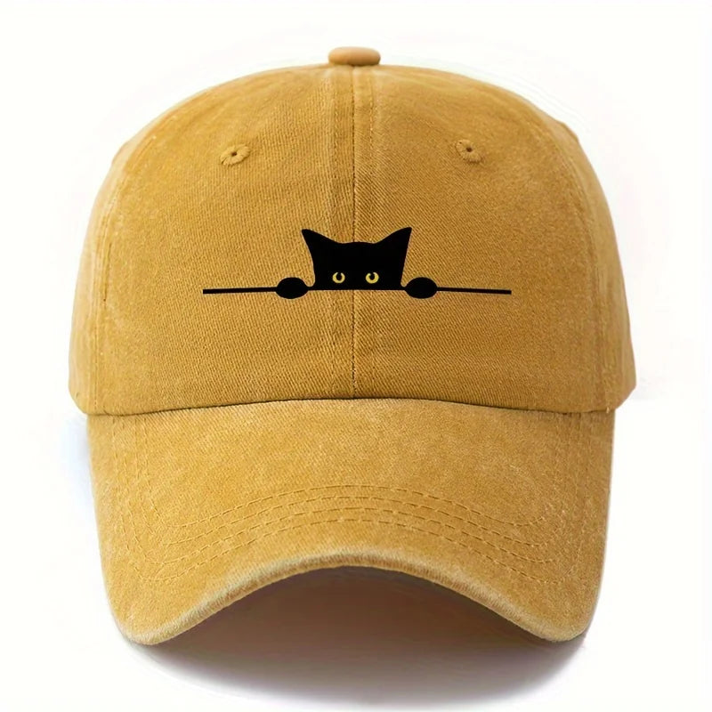 Cartoon cat printed baseball cap