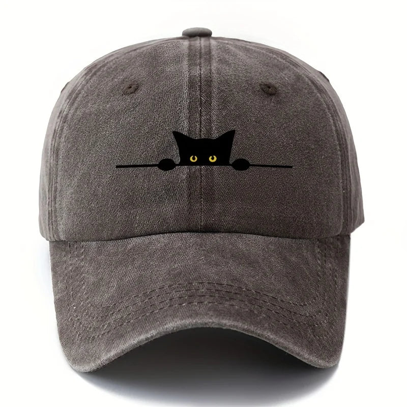 Cartoon cat printed baseball cap