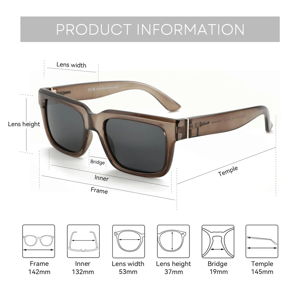 ZENOTTIC Retro Rectangle Sunglasses