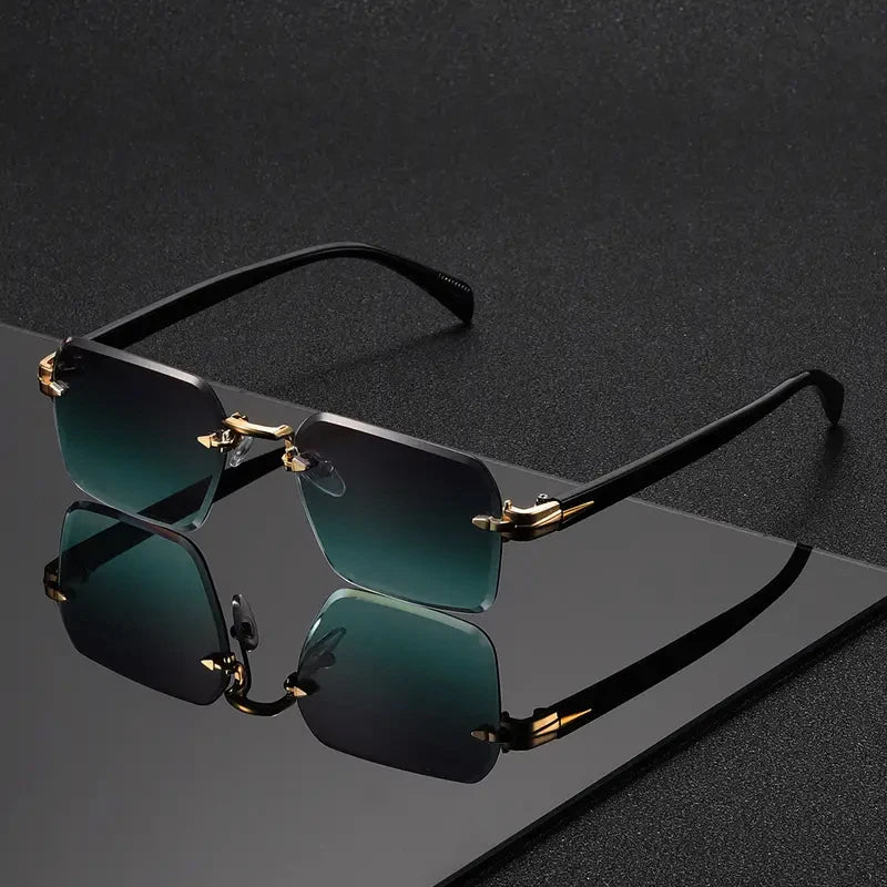 Rimless Rectangular Sunglasses