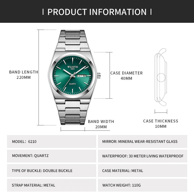 Man Watch Waterproof Stainless Steel