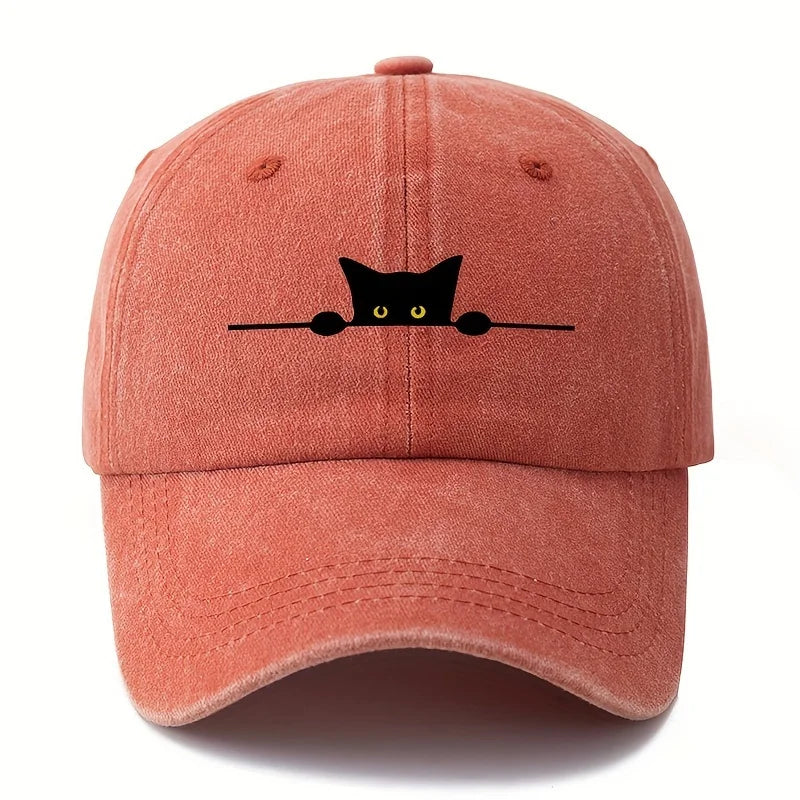 Cartoon cat printed baseball cap