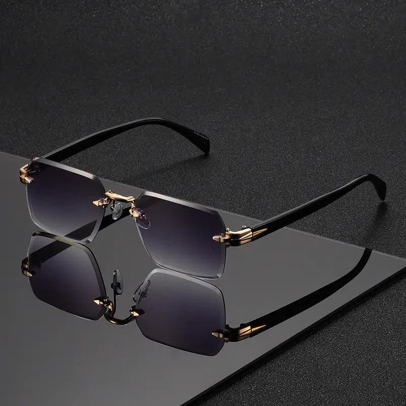 Rimless Rectangular Sunglasses