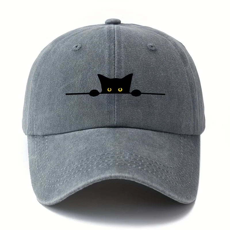 Cartoon cat printed baseball cap