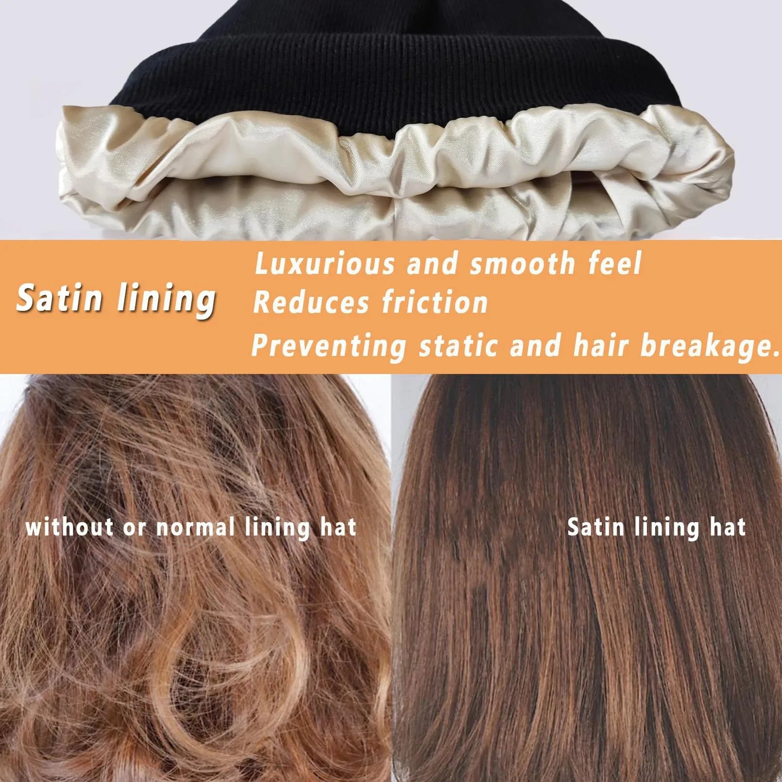 Unisex Satin Lined Beanie Hat