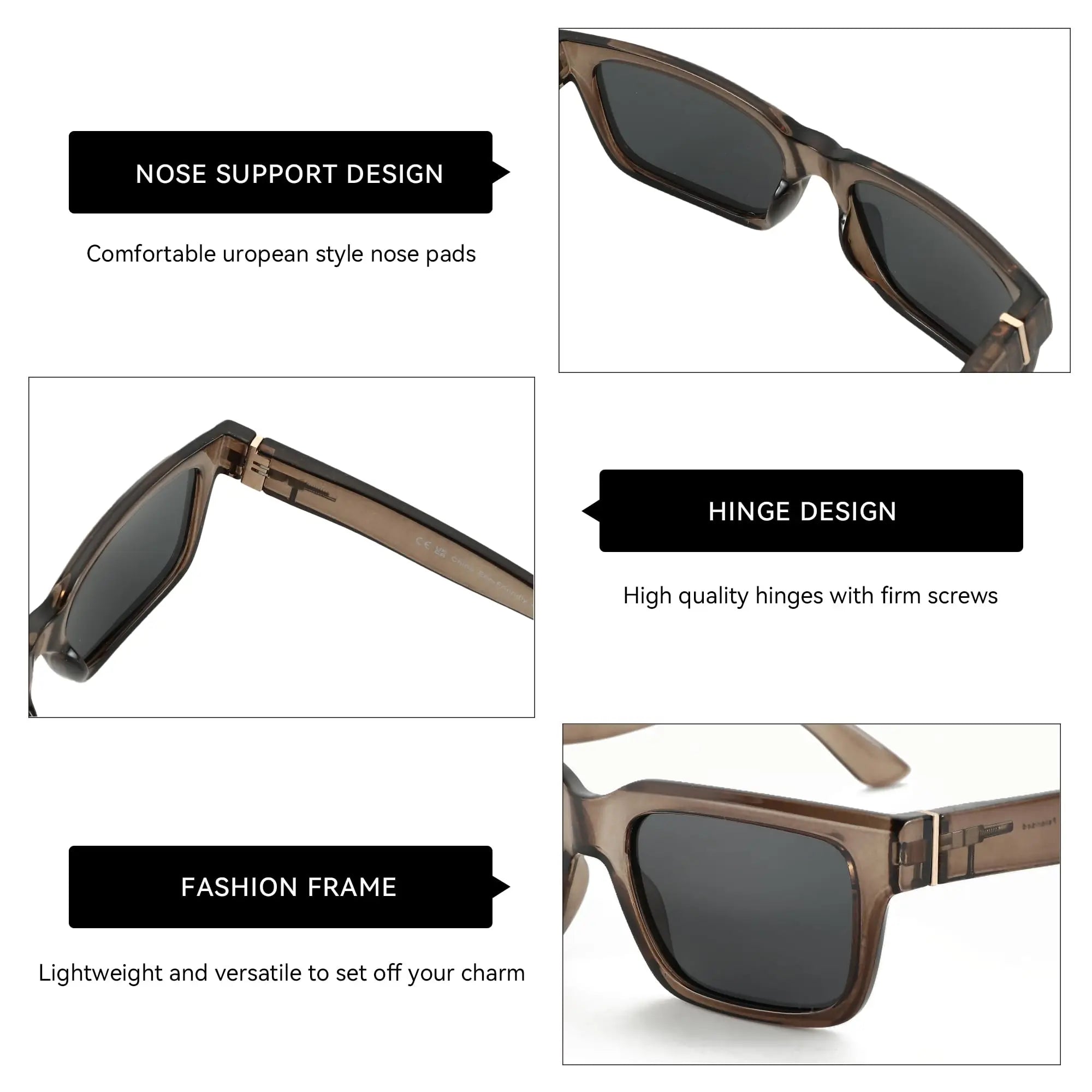 ZENOTTIC Retro Rectangle Sunglasses
