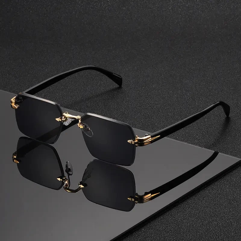 Rimless Rectangular Sunglasses