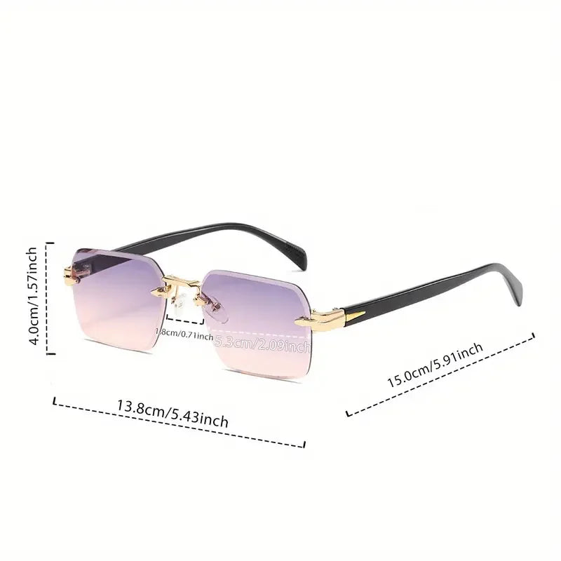 Rimless Rectangular Sunglasses